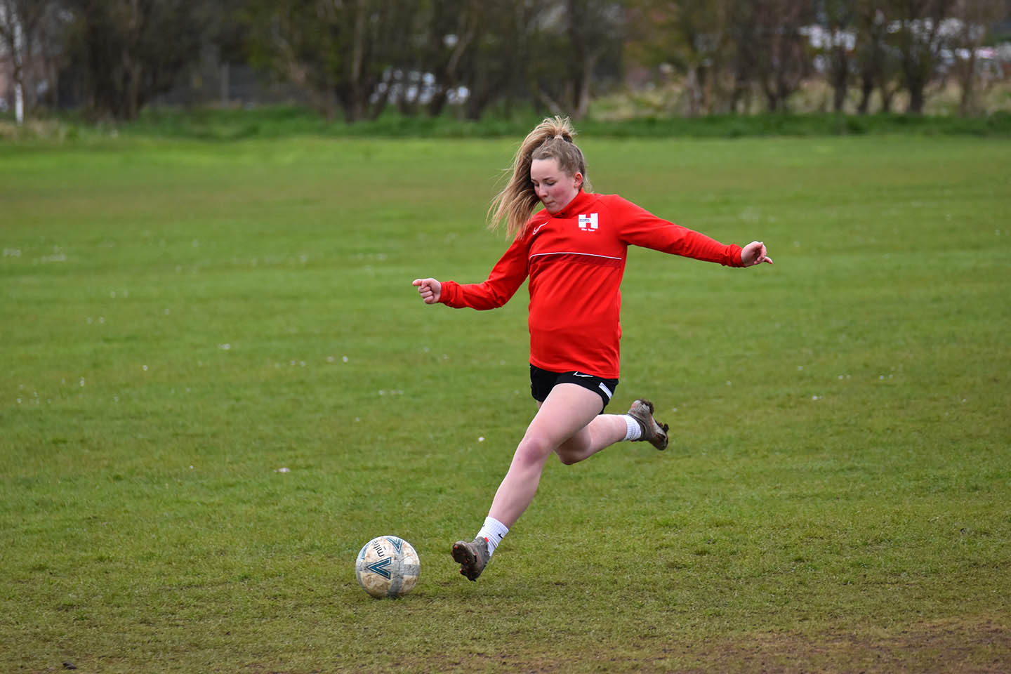 One of our female football academy students.