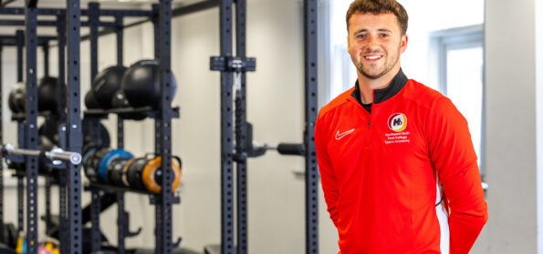 Hartlepool Sixth Form College student in our world class strength and conditioning gym.