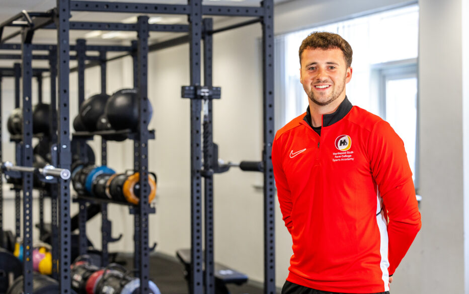 Hartlepool Sixth Form College student in our world class strength and conditioning gym.